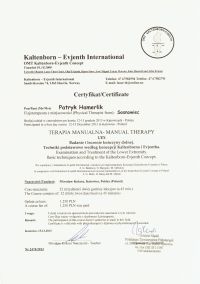 <img src="16.jpg" alt="certyfikat Patryk Hamerlik badanie i leczenie kończyny dolnej Sosnowiec" />
